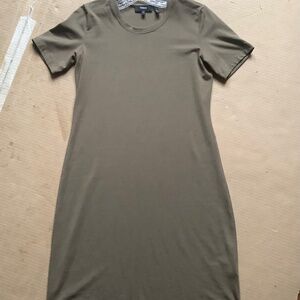 Theory T shirt dress. Small 44% modal, 44% cotton & 12% spandex. brown, straight